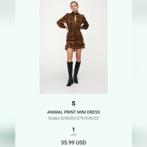 ZARA Animal Print Mini Dress